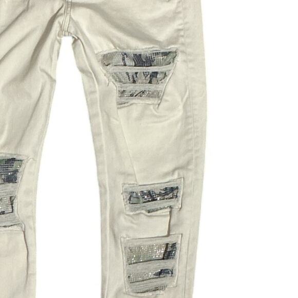 Ramy Brook Mid Rise Skinny White Jeans Chain Link Patterned NWT Women’s 28 - Picture 4 of 12